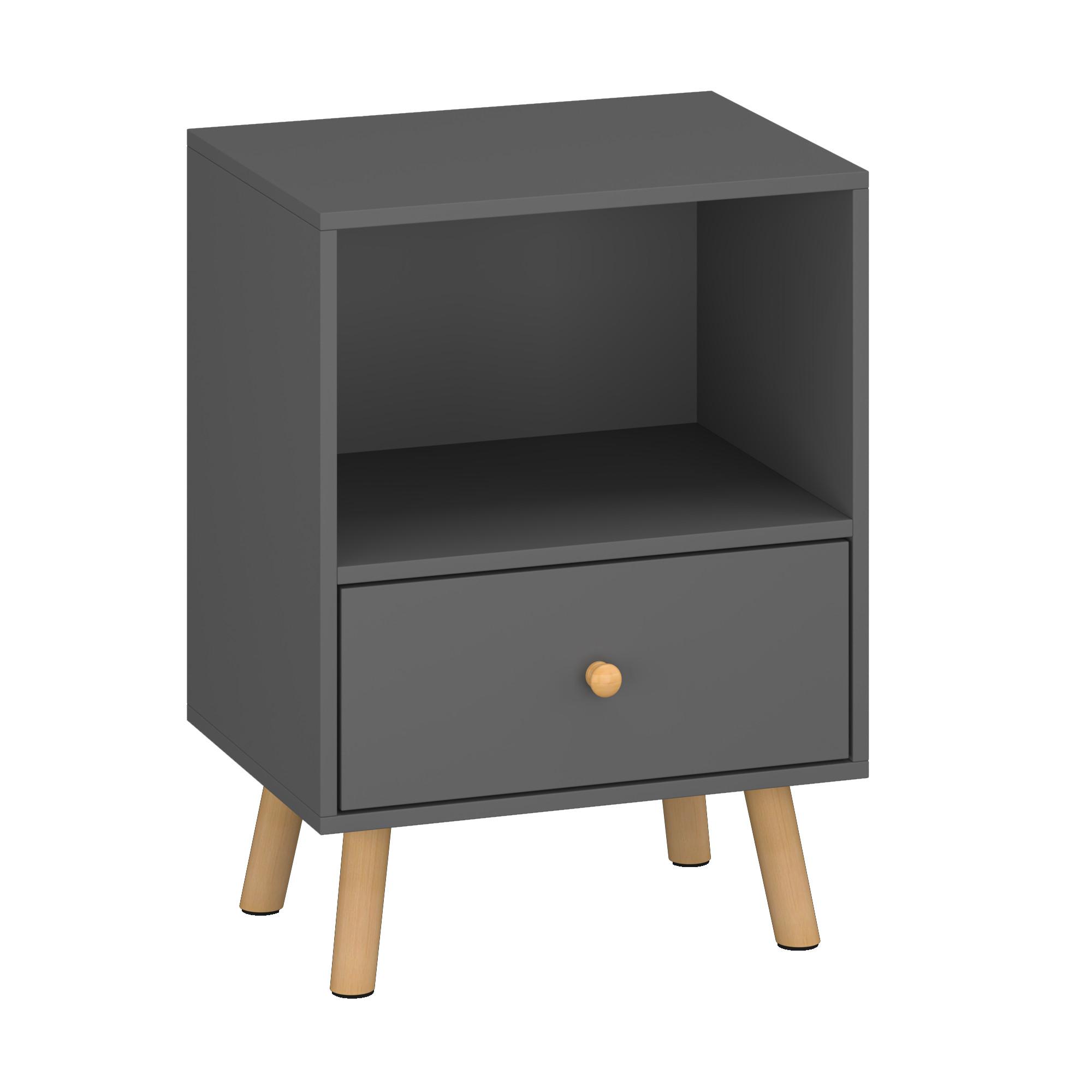 BEISTELLTISCH Sundsvall - Dunkelgrau/Naturfarben, Holz/Holzwerkstoff (30/40/54cm) - [en.casa]
