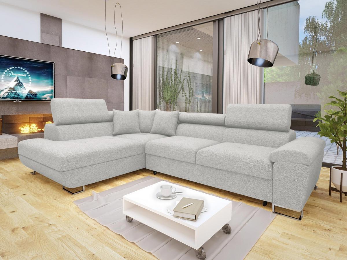 ECKSOFA Cotere, Seite: Links - Hellgrau, Holz/Textil (270/202cm) - MIRJAN24