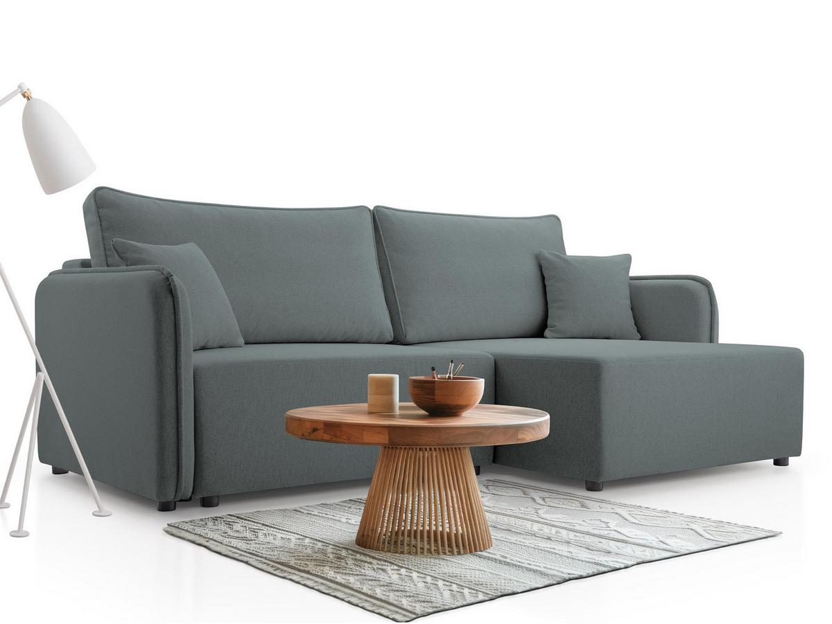 ECKSOFA Malody, Seite: Rechts - Schwarz/Grau, Holz/Kunststoff (227/147cm) - MIRJAN24