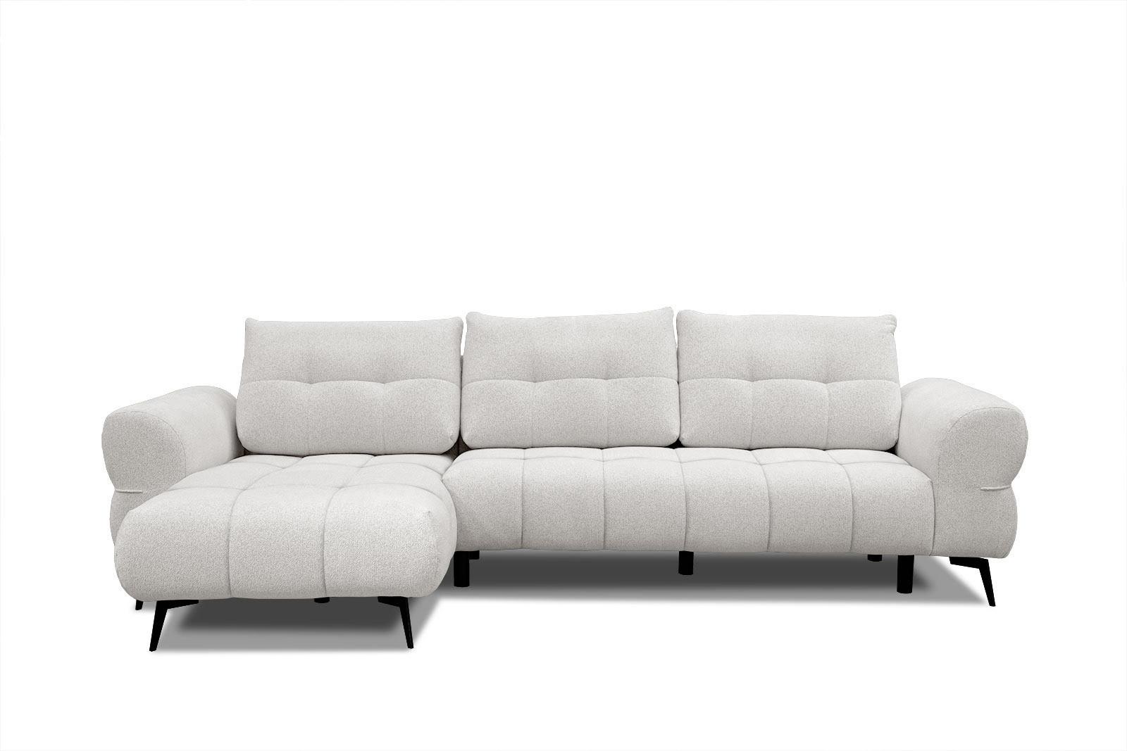 ECKSOFA SALVINI 4-Sitzer, weiß - Schwarz/Weiß, Holzwerkstoff/Textil (158/292cm) - Wozimo