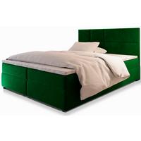 BOXBETT LENA 200x200 cm mit Matratze und Topper, H2+H3 - Grün - Grün, Holz (200/200cm) - MASSENO