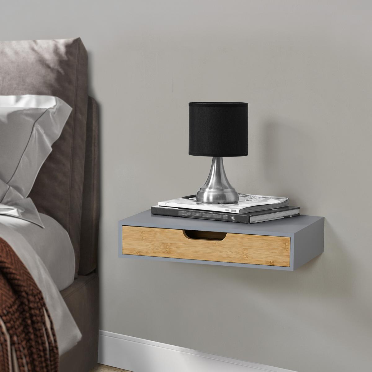 WANDREGAL Bokn - Grau, Holz (40/8/24cm) - [en.casa]