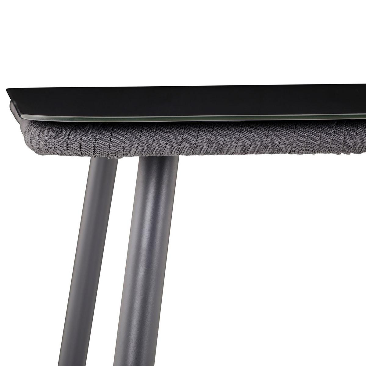 GARTENTISCH VOLONTE grau, schwarz - Grau, Glas/Metall (90/160/75cm) - IDIMEX