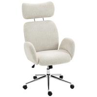 SCHREIBTISCHSTUHL Höhenverstellbar Homeoffice Stuhl mit Armlehne, Grauweiß - Silberfarben/Hellgrau, Textil/Metall (65/123/75cm) - HOMCOM