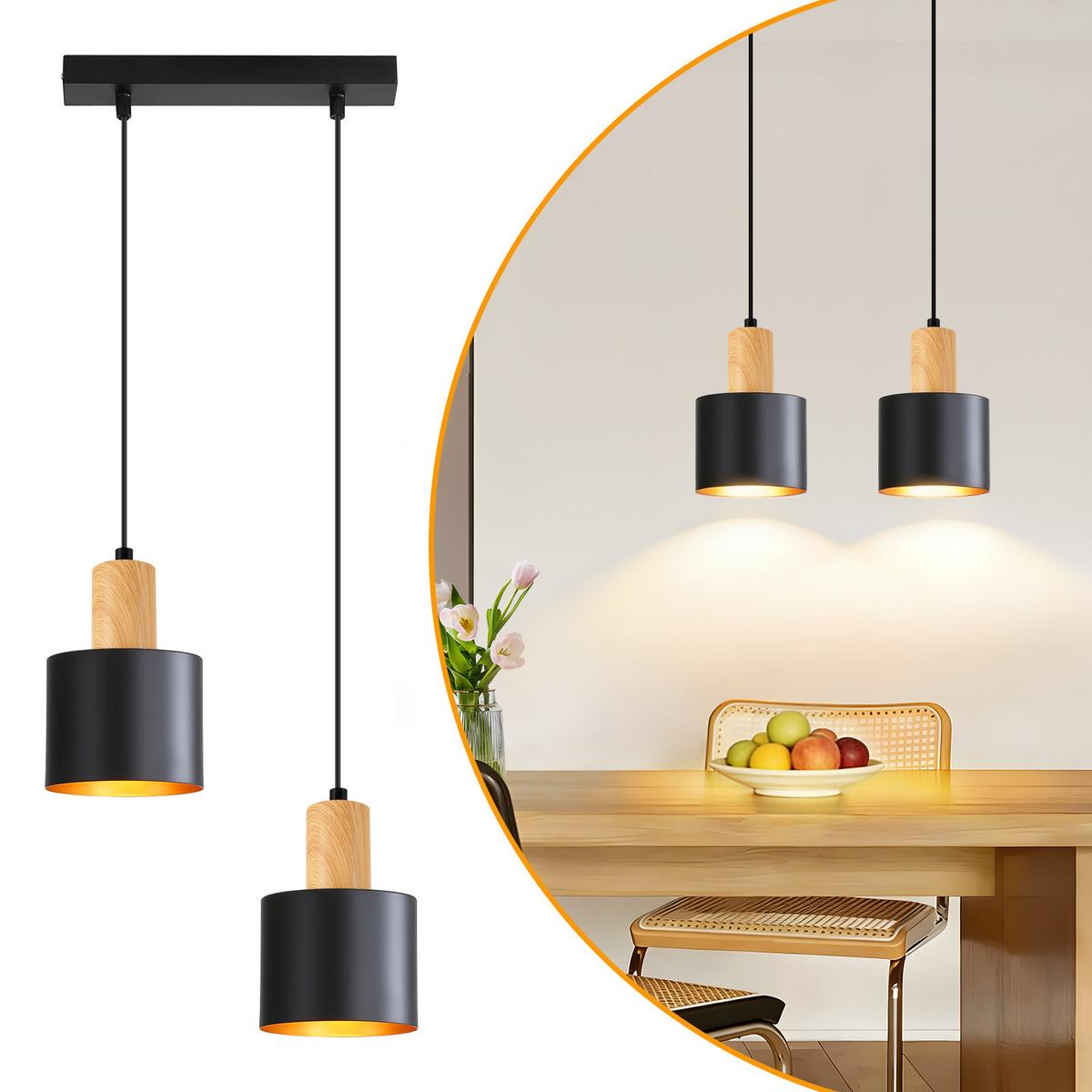 PENDELLEUCHTE Carvel 28/12/173.5 cm - Schwarz, Metall (28/12/173.5cm) - ZMH