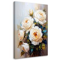 LEINWANDBILD Blumen 70x100cm - Grau, Textil (70/100cm) - Feeby