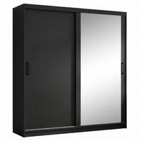SCHWEBETÜRENSCHRANK Hela mit 2 Türen. 180 cm, Schwarz - Schwarz, Holzwerkstoff (180/205/60cm) - Beautysofa