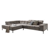 ECKSOFA NELSON Silber Velvet - Silberfarben, Textil (321/216cm) - KAWOLA