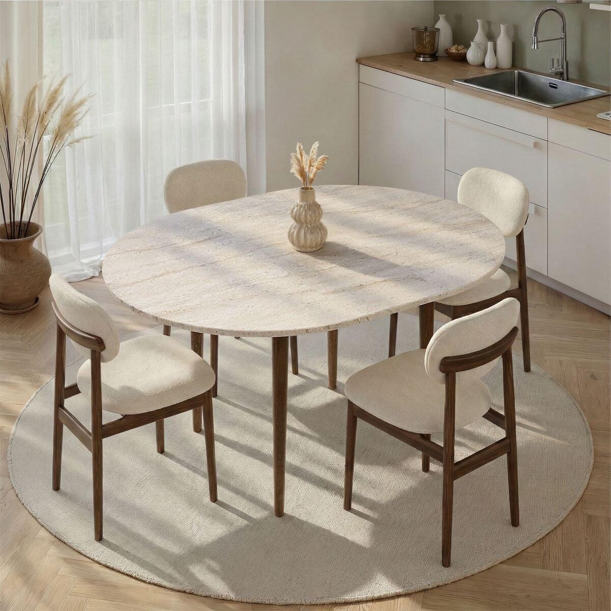 ESSTISCH ausziehbarer von 100 bis 131 cm mit runder Tischplatte 100/100/75 cm - Eichefarben, Holzwerkstoff (111/100/75cm) - Calicosy