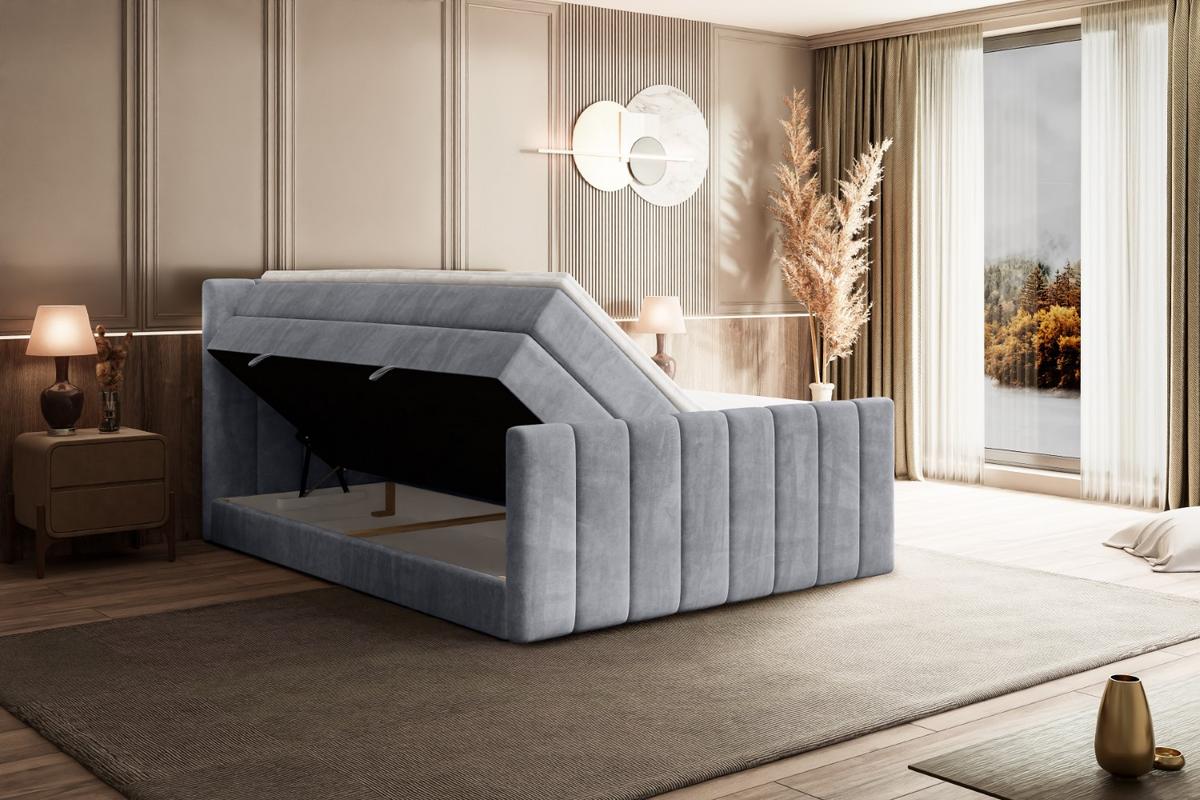 BOXSPRINGBETT OTTA-Z KING - 180x200 - H3/H4 - Hellgrau - Hellgrau, Holzwerkstoff (180/200cm) - ALTDECOR