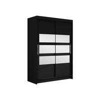KLEIDERSCHRANK Miami V - Silberfarben/Schwarz, Holzwerkstoff/Kunststoff (120/200/58cm) - MIRJAN24
