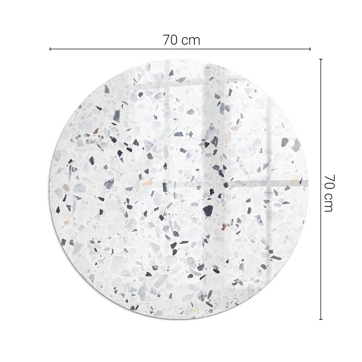 GLASPLATTE für Kamin Ø 70 cm - Weiß, Glas (70/70/0.4cm) - TULUP