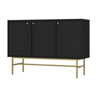 KOMMODE TORINO 125/86/41 cm mit 3 Türen Graphitfarben - Graphitfarben, Holzwerkstoff (125/86/41cm) - MASSENO