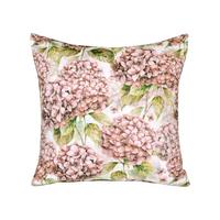 KISSENHÜLLE Landlust-Hortensie burgundy-rose 50/50 cm - Hellrosa/Dunkelrosa, Textil (50/50cm) - beties Heimtextil