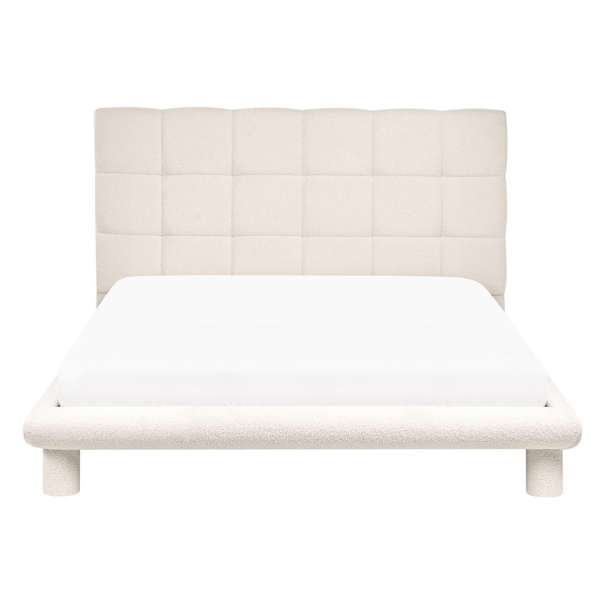 BETT mit Lattenrost 140/200 cm Cremeweiß Cressat - Weiß, Textil (140/200cm) - Beliani