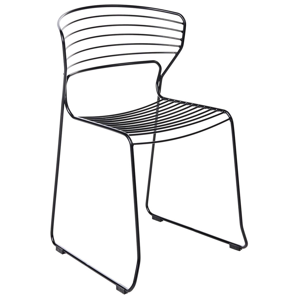 GARTENSTUHL 2er-Set Metall Schwarz Pistoia - Schwarz, Metall (54/80/51cm) - Beliani
