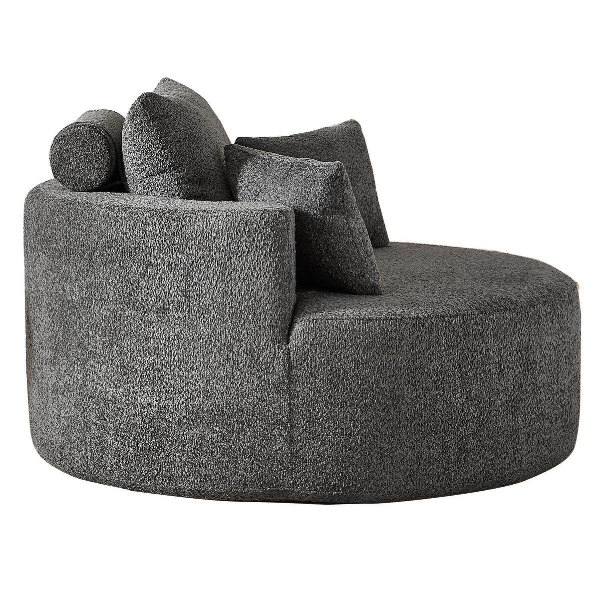 SESSEL aus chenille-schaumstoff, ohne montage & modular kombinierbar - Grau, Textil (127/82/127cm) - Urban Meuble