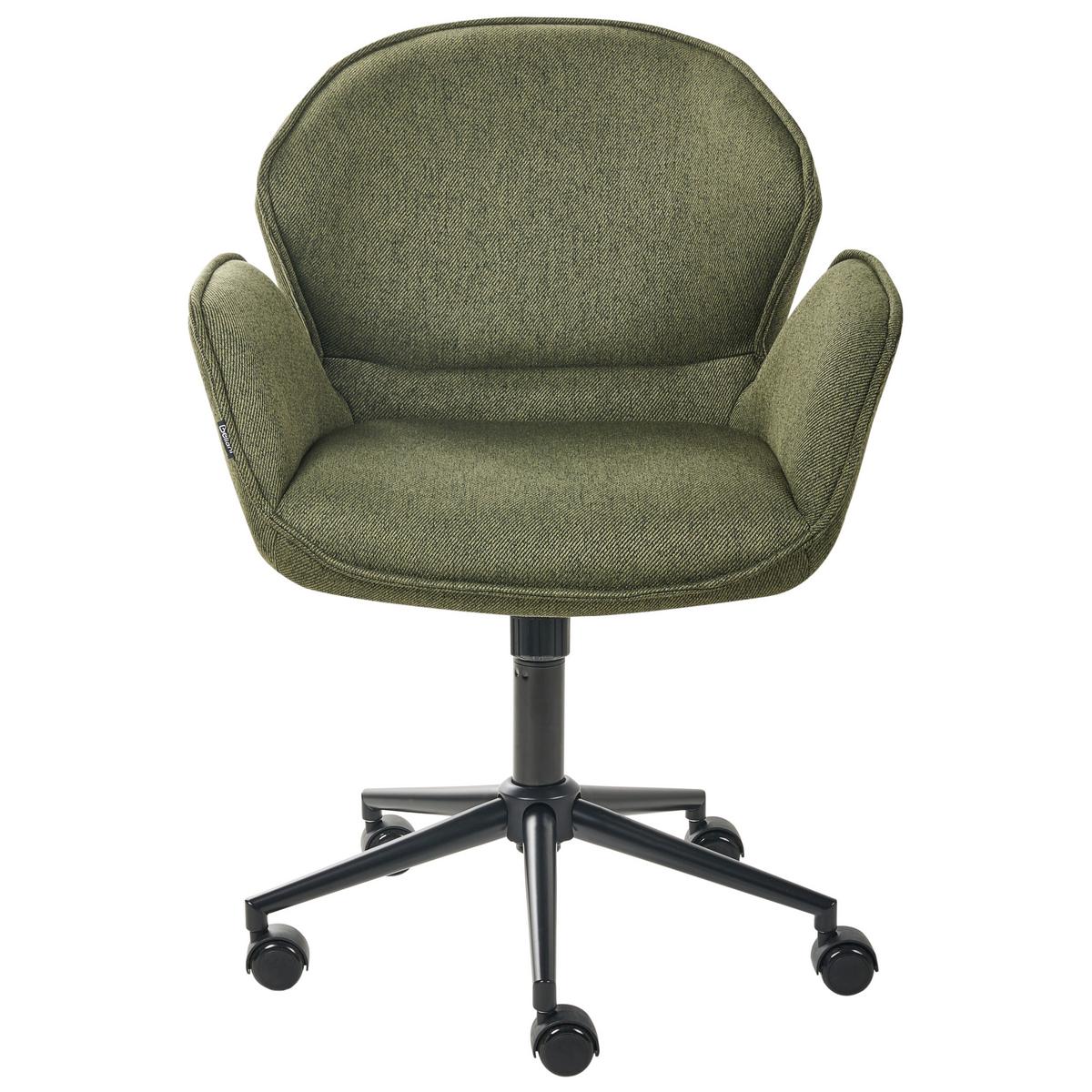 SCHREIBTISCHSTUHL Stoff Grün Belmar - Grün, Textil (63/83/70cm) - Beliani