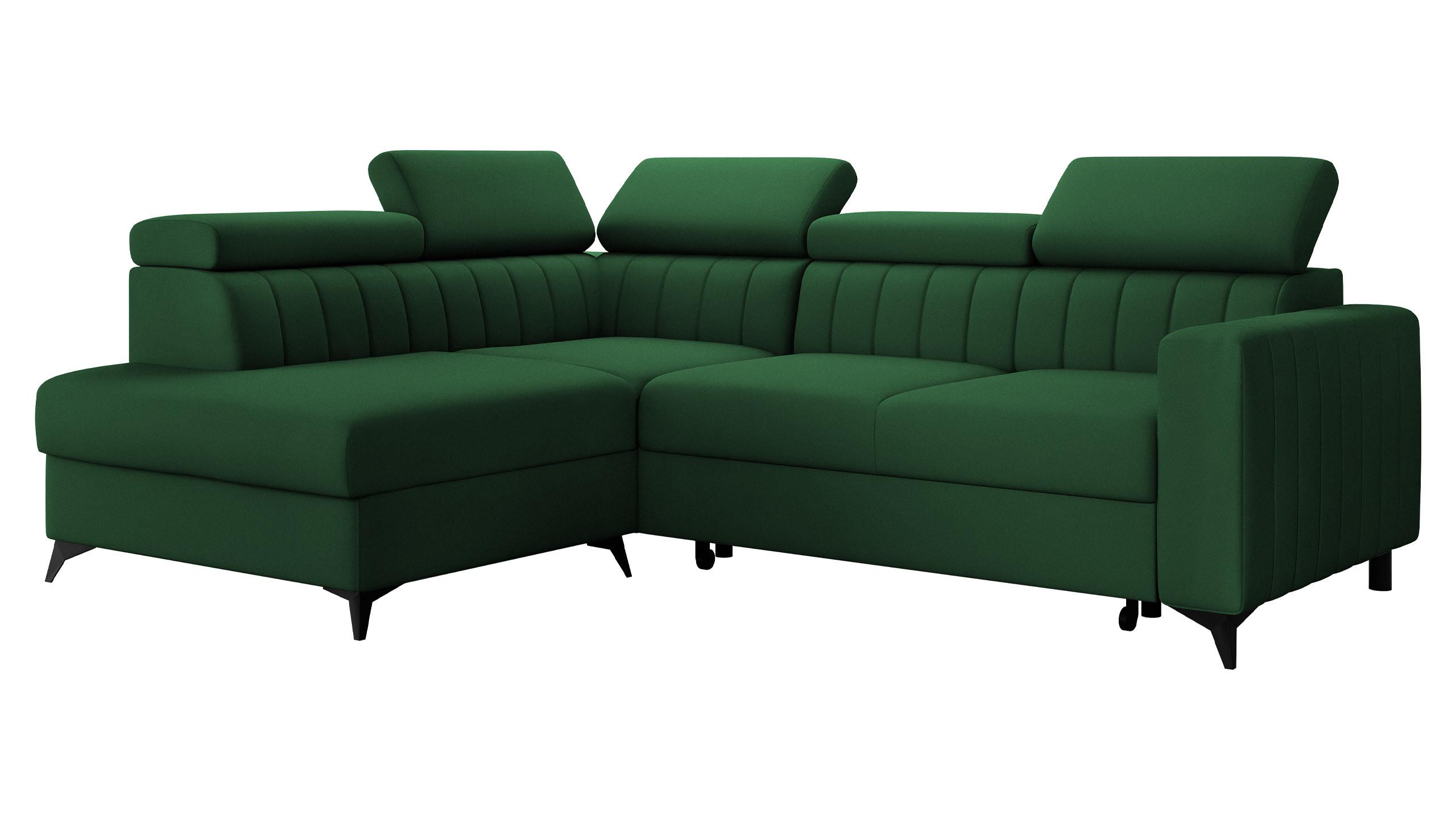 ECKSOFA Milano 2RRLXP, Seite: Links LXP+R+2R - Grün, Holz/Textil (249/195cm) - MIRJAN24