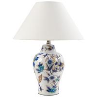 TISCHLAMPE Porzellan Weiß/Blau Moraca - Blau/Weiß, Keramik (40/40/53cm) - Beliani
