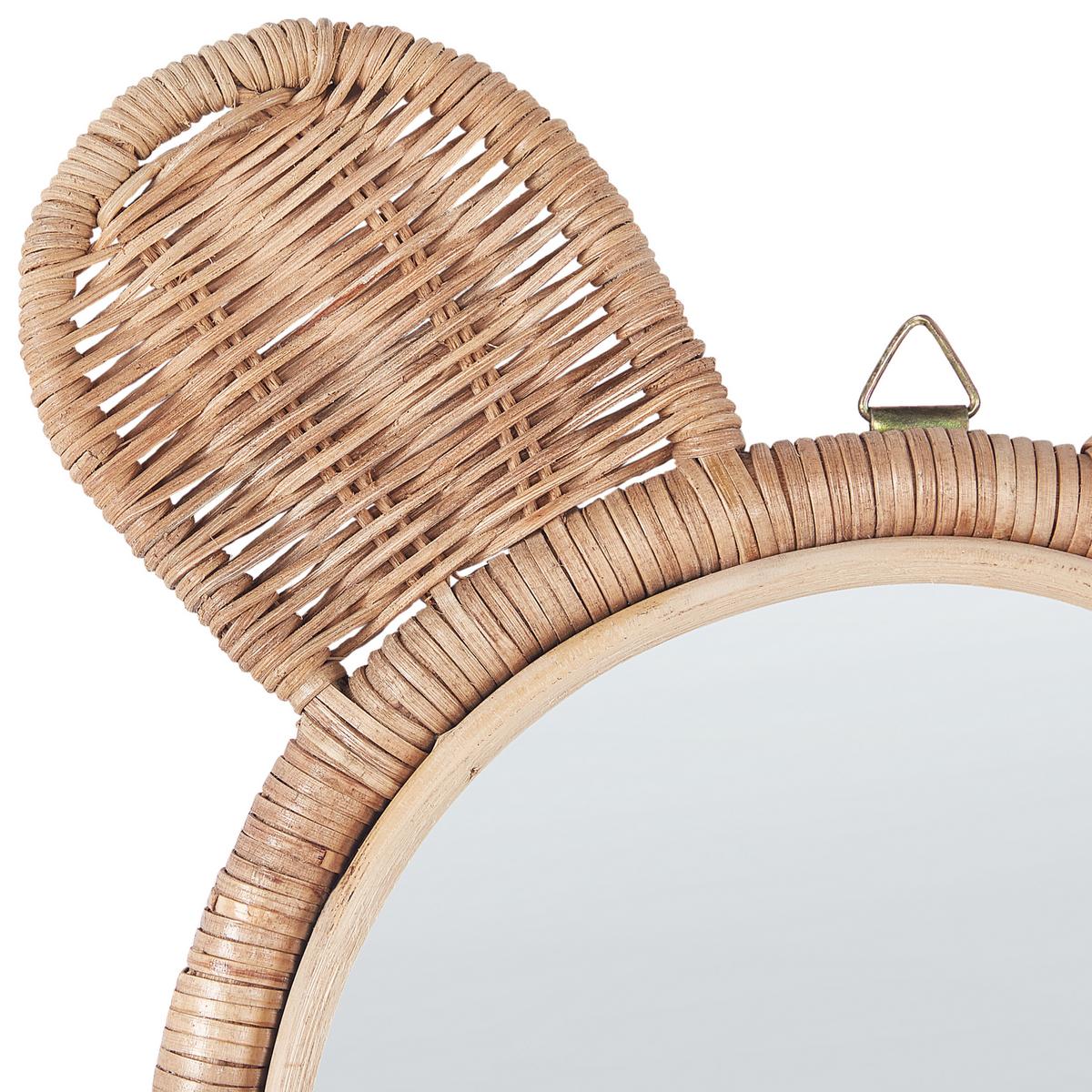 WANDSPIEGEL 30/33 cm Rattan Naturfarben Ashanti - Beige/Naturfarben, Naturmaterialien (30/33/2cm) - Beliani