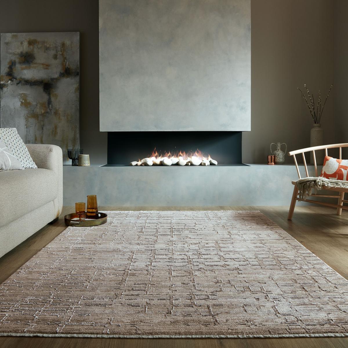 TEPPICH mit Fransen DALE, mit Struktur, Taupe, 120 x 170 cm - Braun, Textil (170/120cm) - KADIMA DESIGN