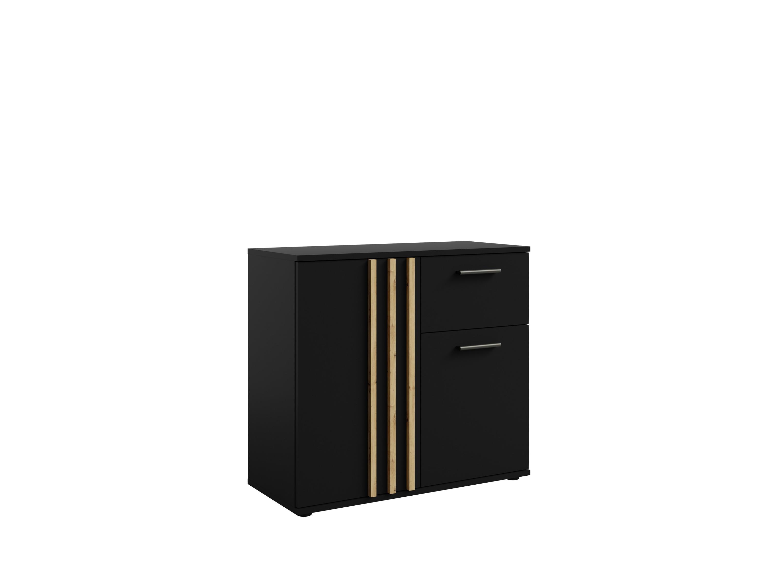 KOMMODE Schwarz 80/73/35 - Schwarz, Holzwerkstoff (80/73/35cm) - RAUMHIRSCH FURNITURE