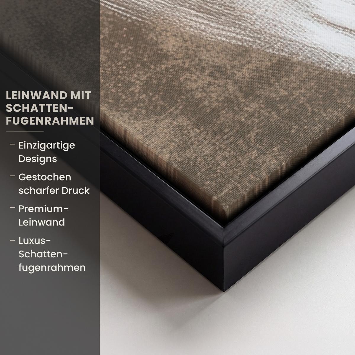 LEINWAND Bilder mit Rahmen - Farbe - Braun - Japandi - 60x90 - Kupferfarben, Textil (60/90cm) - MuchoWow