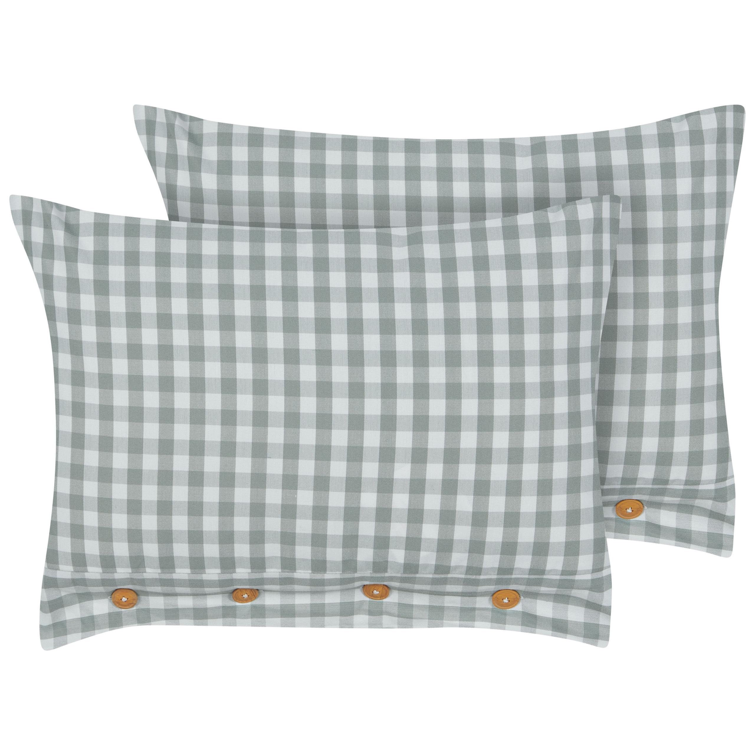 DEKOKISSEN 2er-Set Mintgrün 40/60 cm Talya - Weiß/Braun, Textil (60/40cm) - Beliani