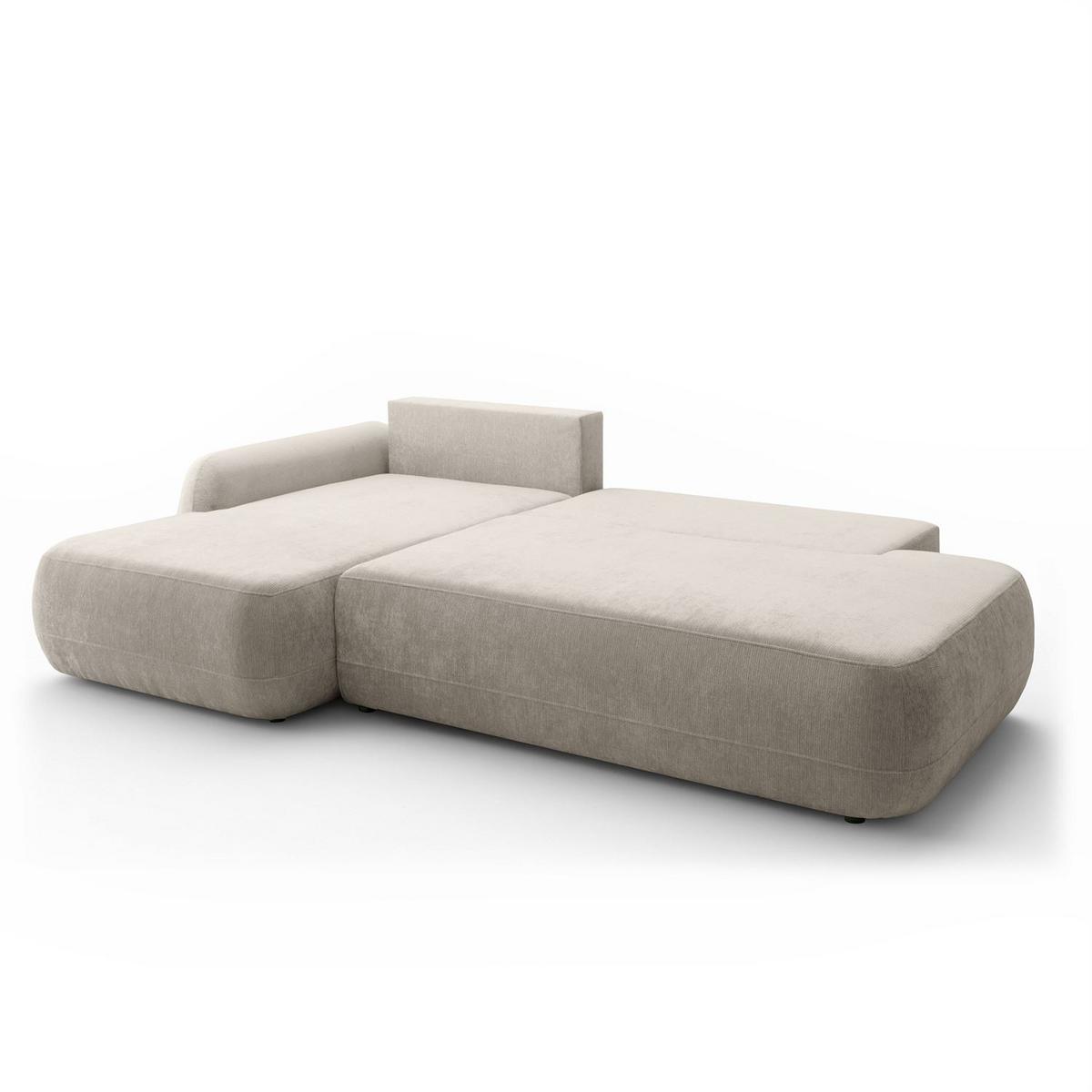 ECKSOFA GOYA mit Schlaffunktion und Bettkasten, Linke, Perfect Harmony 04 - Ecru, Textil (184/302cm) - Lookway