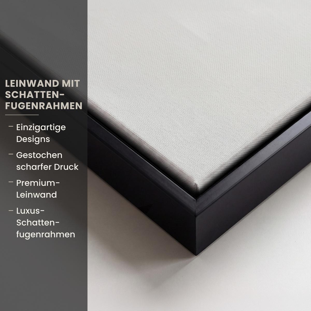LEINWAND Bilder mit Rahmen - Abstrakt - Gold - Silber - Formen - Ästhetik - 100x150 - Multicolor, Textil (100/150cm) - MuchoWow