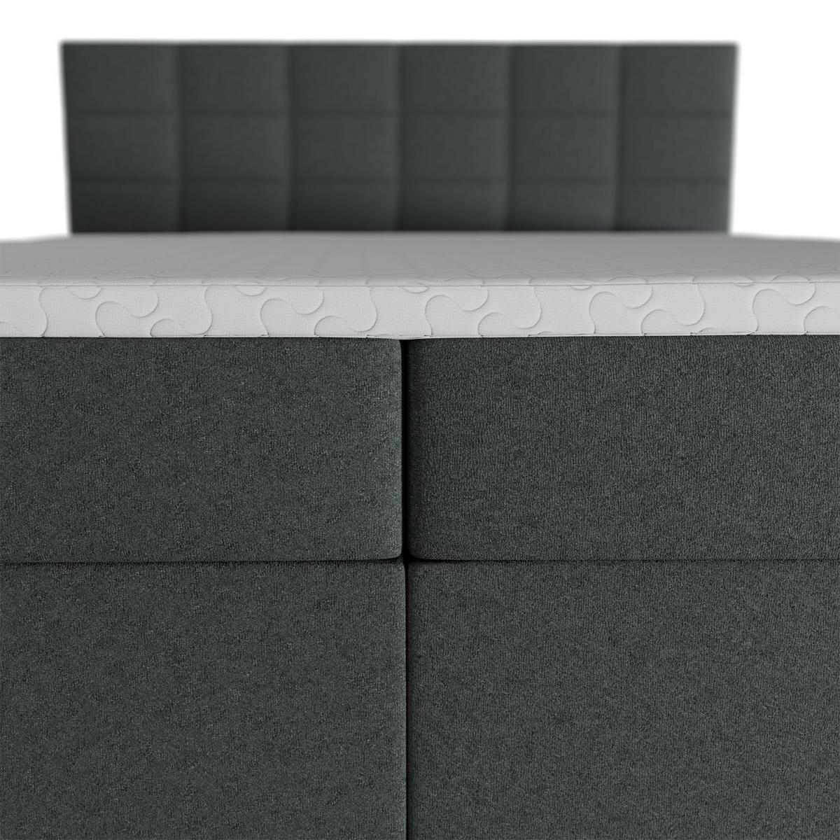 BOXBETT Seattle dunkelgrau 180x200 cm Malmo-Stoff - Dunkelgrau, Textil (180/200cm) - Juskys