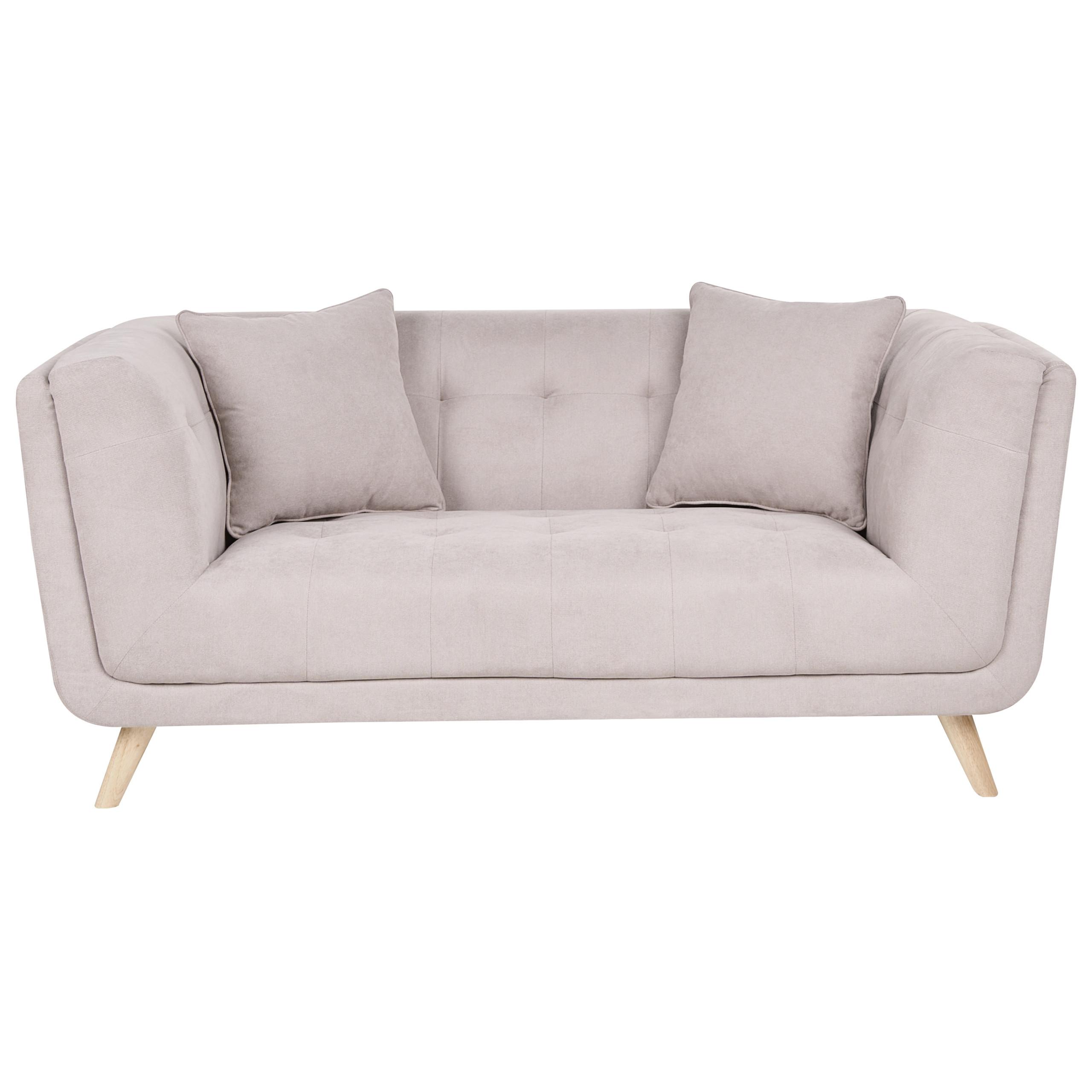 2-SITZER-SOFA Stoff Taupe Habo - Hellbraun, Textil (176/78/72cm) - Beliani
