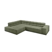 ECKSOFA NEVADA Dunkelgrün Cord - Dunkelgrün/Schwarz, Kunststoff/Textil (319/215cm) - KAWOLA