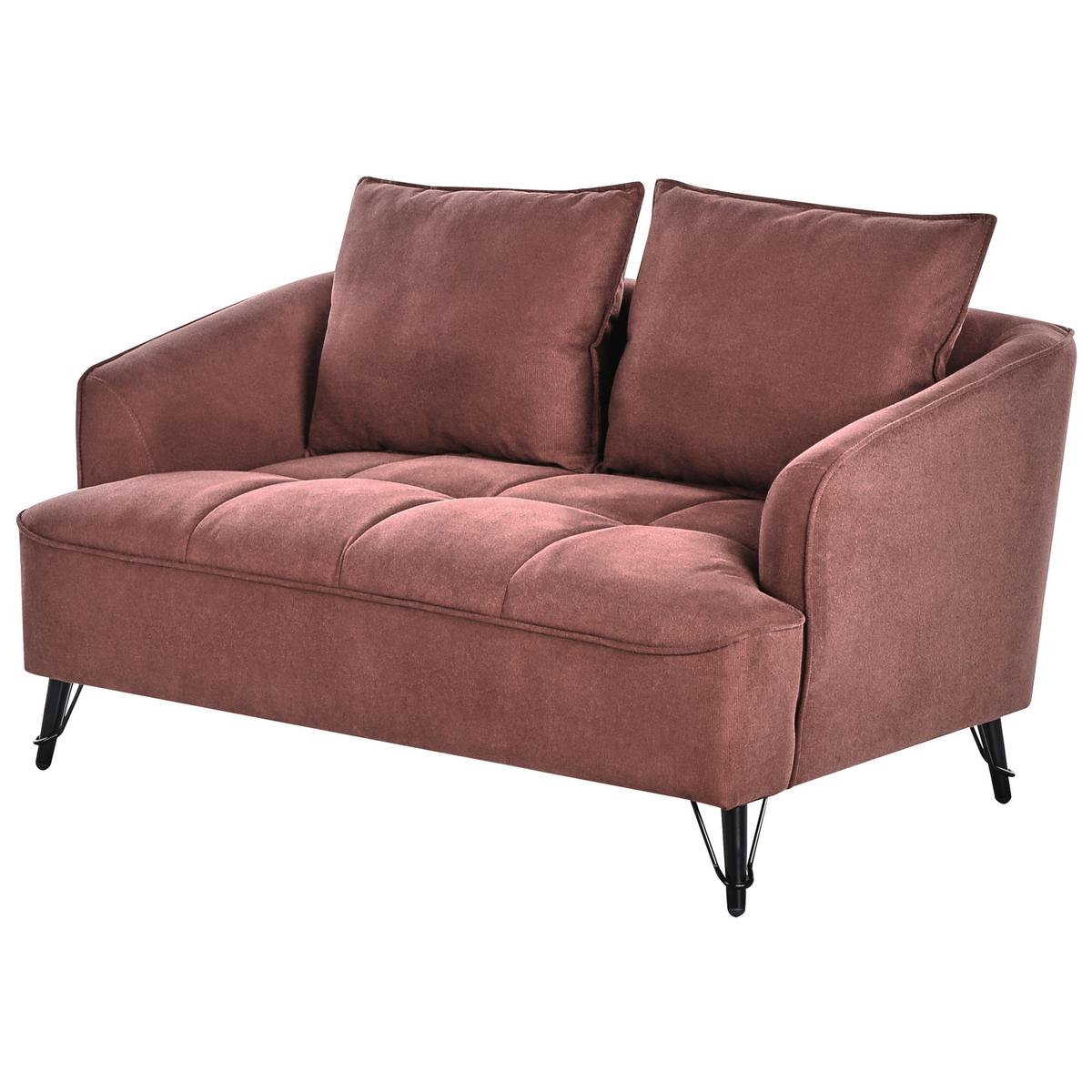 2-SITZER-SOFA Stoff Burgunderrot Hobro - Dunkelrot, Textil (147/87/85cm) - Beliani