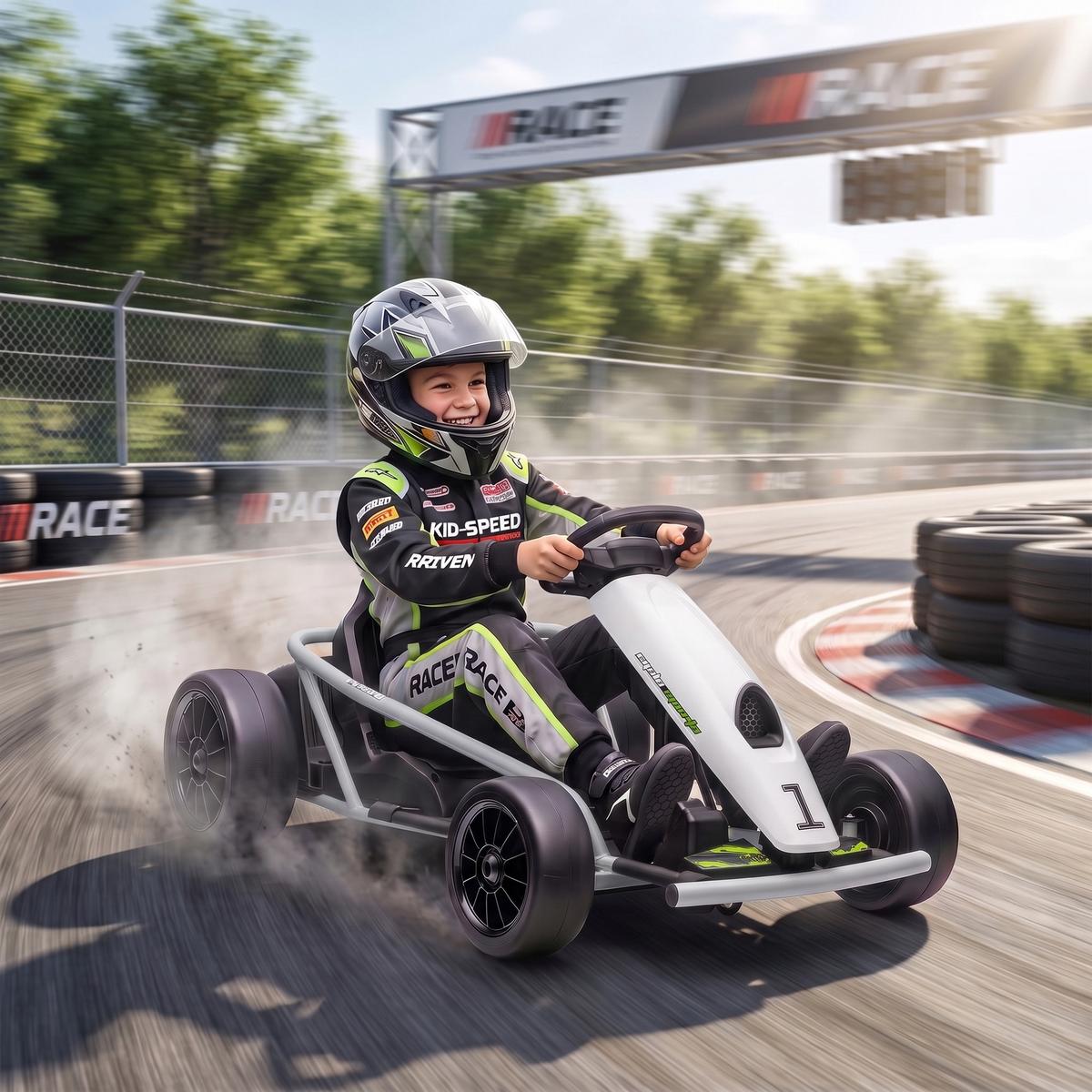 ELEKTRO-GO-KART Kunststoff Metall Weiß - Weiß, Kunststoff (115/77/54cm) - HOMCOM