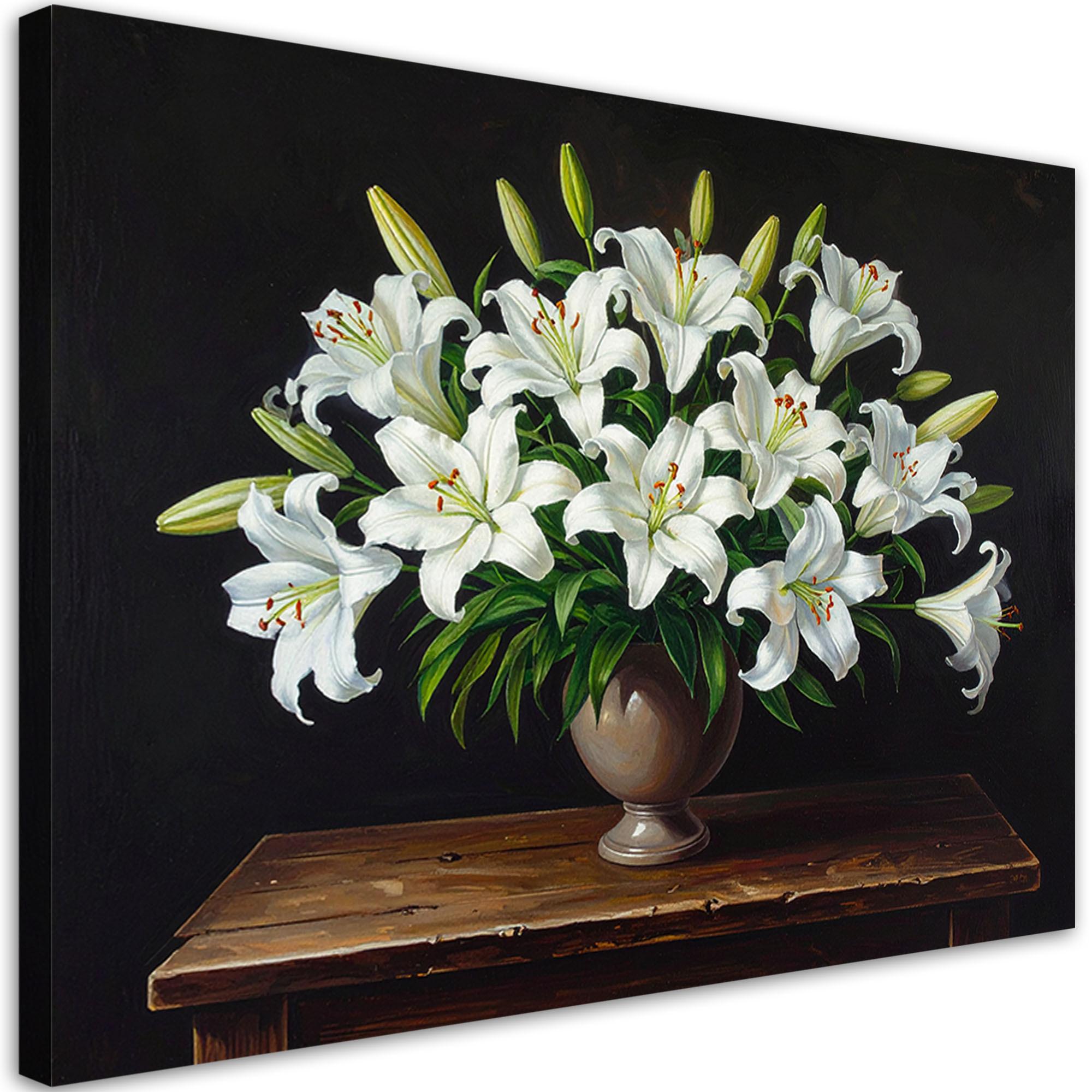 LEINWANDBILD Blumen 30x20cm - Weiß, Textil (30/20cm) - Feeby