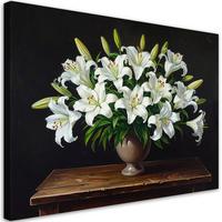 LEINWANDBILD Blumen 30x20cm - Weiß, Textil (30/20cm) - Feeby