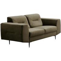2-SITZER SOFA Venezia olivgrün mit schwarzen Beinen - Schwarz/Olivgrün, Textil (172/85/94cm) - Beautysofa