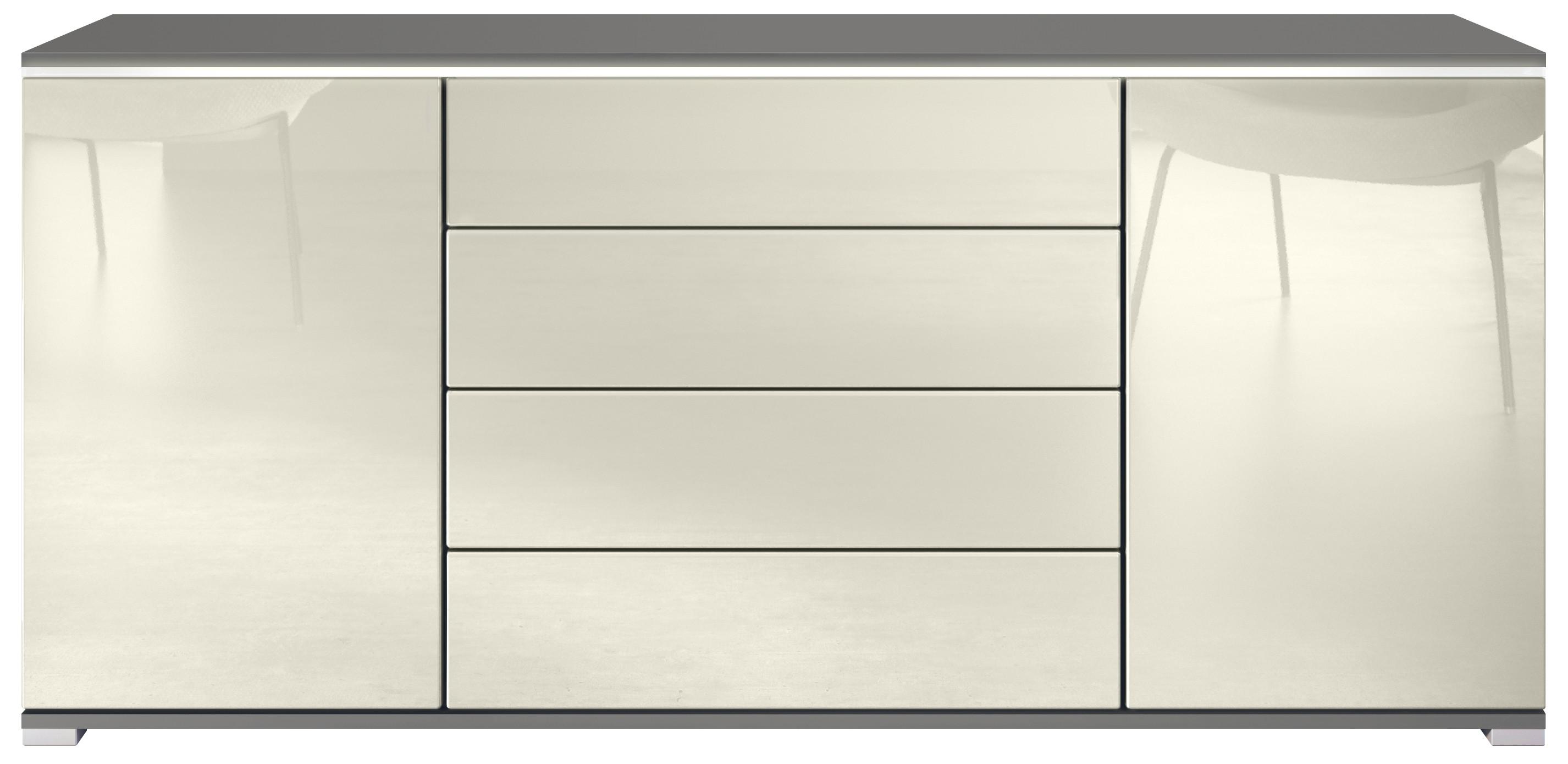 SIDEBOARD Faro Creme Hochglanz - Creme, Holzwerkstoff (166.5/75.5/35cm) - Vladon