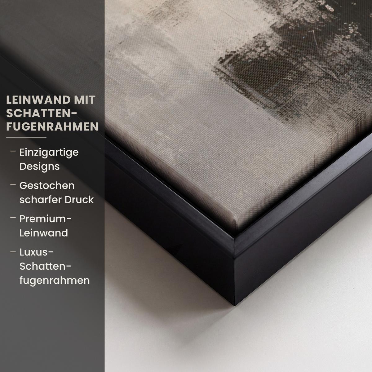 LEINWAND Bilder mit Rahmen - Abstrakt - Kunst - Grau - 60x80 - Hellgrau, Textil (60/80cm) - MuchoWow