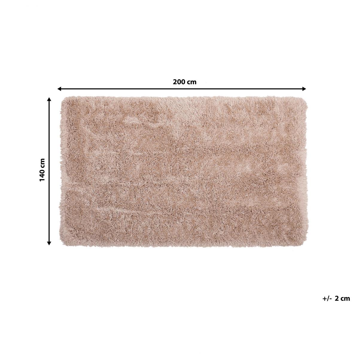 SHAGGY-TEPPICH Cide 200/140 cm - Beige, Kunststoff (140/200cm) - Beliani