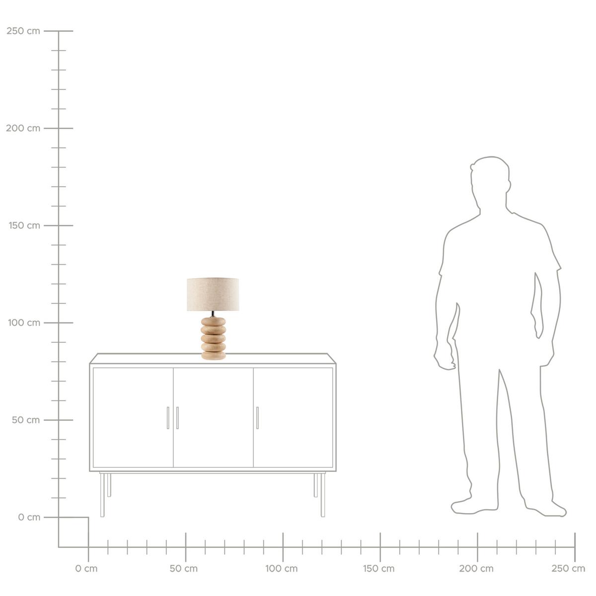 TISCHLAMPE Mangoholz Hellbraun Betwa - Hellbraun/Beige, Holz (25/25/41cm) - Beliani