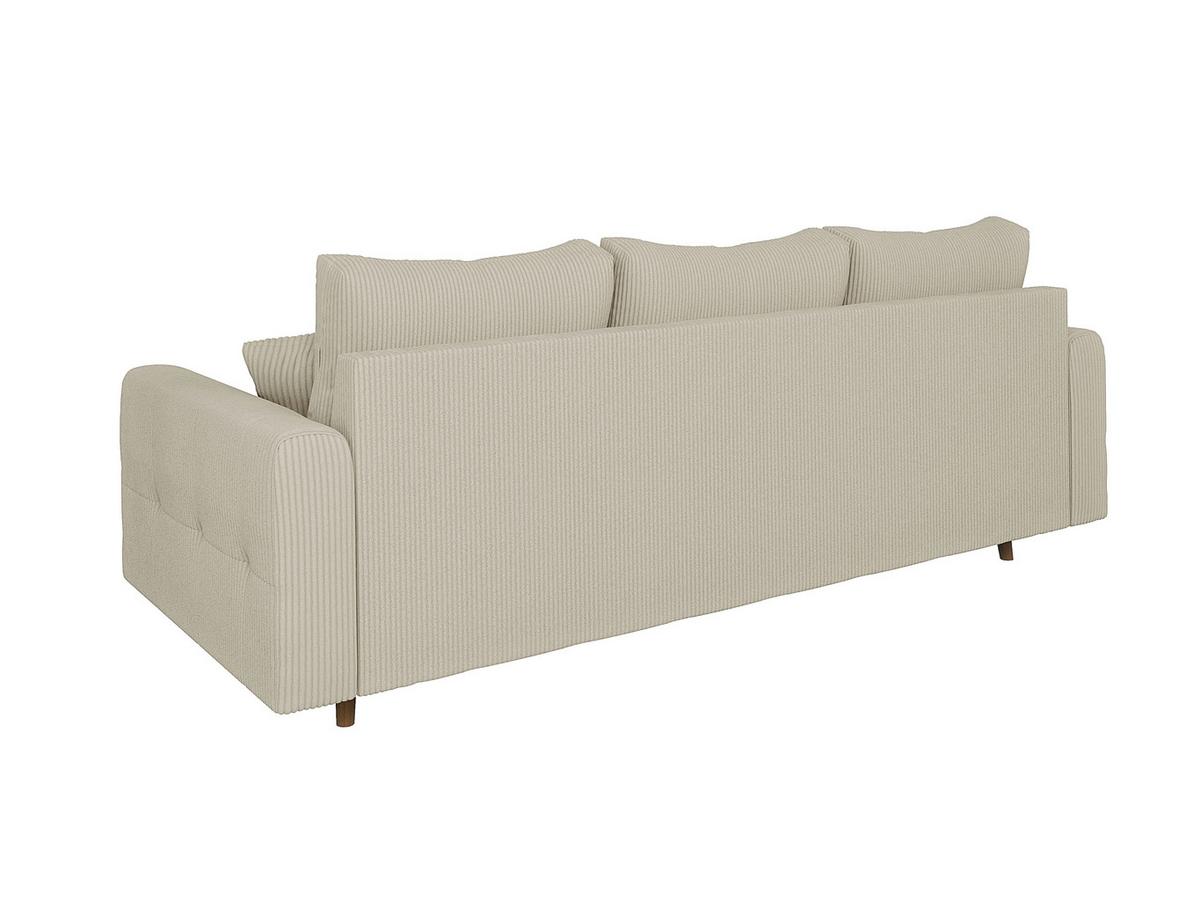 3-SITZER-SOFA Alma Beige Cord - Beige/Braun, Holz/Textil (210/81/93cm) - S-Style Möbel