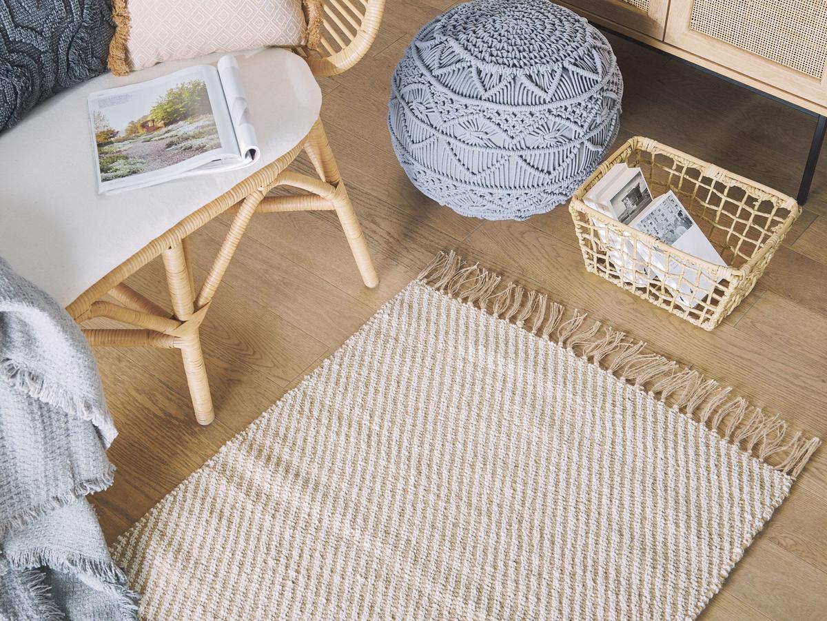 KURZFLOR-TEPPICH Aladag 150/80 cm - Beige, Naturmaterialien (80/150cm) - Beliani
