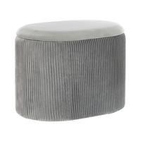 POUF Richland 35/55/41 cm - Grau, Textil (55/41/35cm) - Beliani