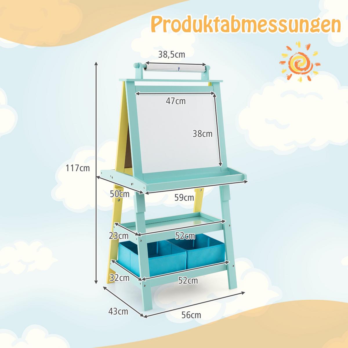 STAFFELEI Gelb - Gelb, Holz (59/117/50cm) - COSTWAY