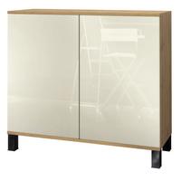 KOMMODE Skadu Creme Hochglanz - Creme, Holzwerkstoff (92.5/84.5/35cm) - Vladon
