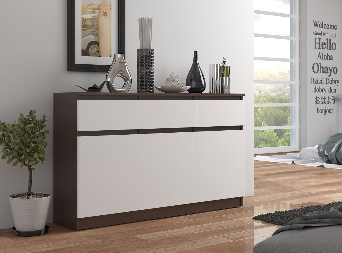 KOMMODE Dunkelbraun, Weiß 99/138/40 - Dunkelbraun/Weiß, Holzwerkstoff (138/99/40cm) - RAUMHIRSCH FURNITURE