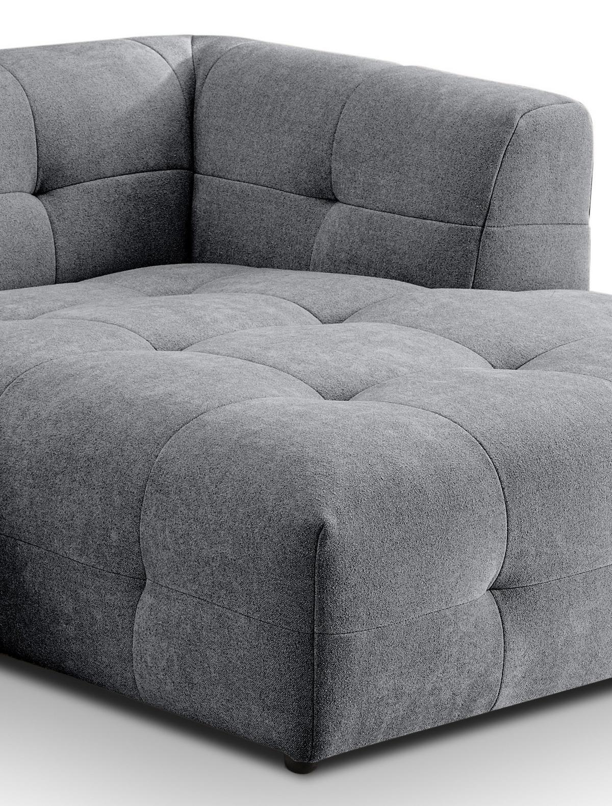 SOFA grau Webstoff 292 x 161 cm, Ecksofa 5-Sitzer, L-Sofa Ottomane rechts - Grau, Holz/Textil (292/161cm) - Inn.Furn